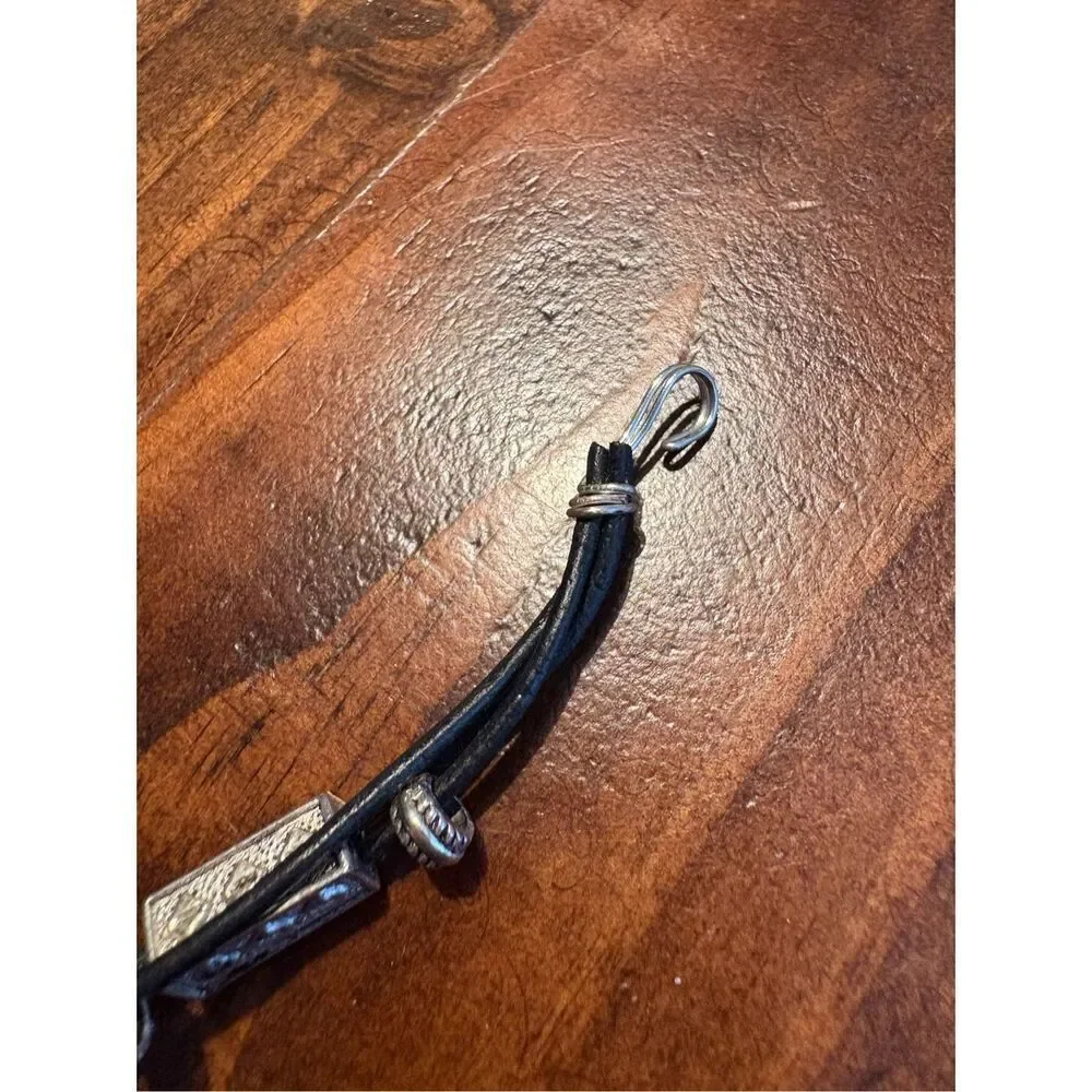 Leather and Silver Bracelet, NEW, Multi-strand, 7.5”, Handmade, Artisan